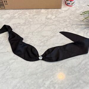Black Satin Scarf Top
